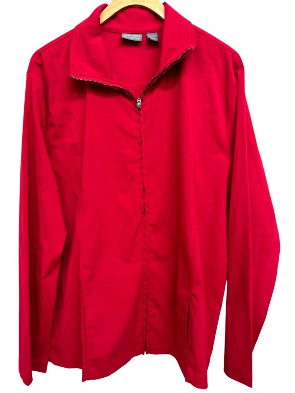 Additions By Chicos Red Zip-Up Lightweight Jacket Women's Size 3